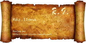 Réz Ilona névjegykártya